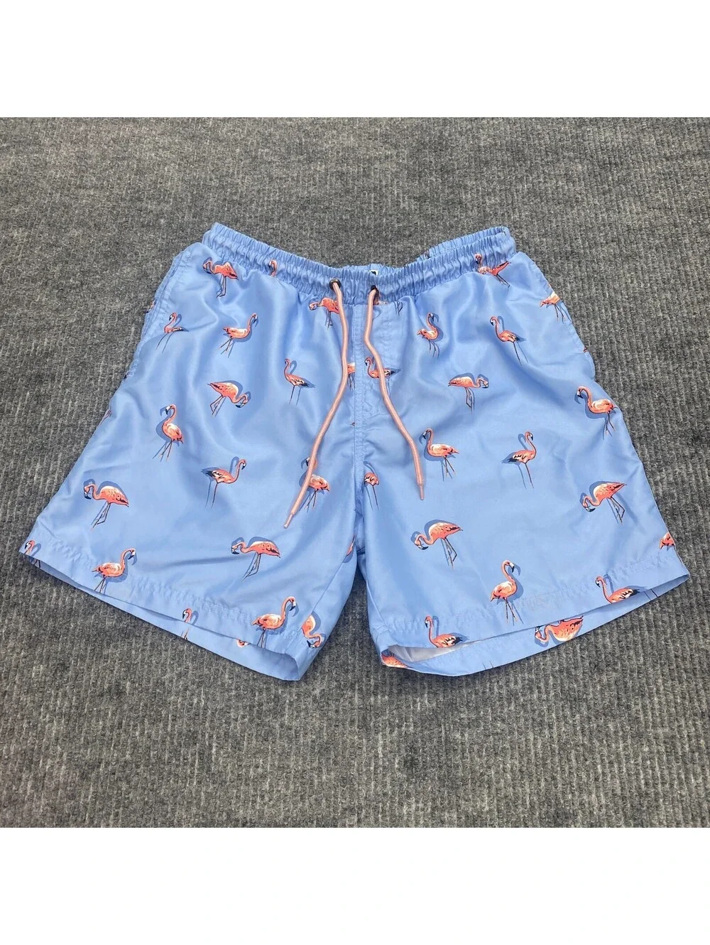 Lot Of 2 Club Room Swim Trunks Lined Shorts Men M Blue Pink Flamingo AOP Pockets